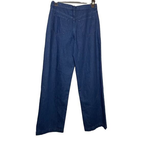 Abercrombie & Fitch Mid Rise Wide Leg Dark Wash Jeans Size 27 Long NWT - Picture 2 of 9